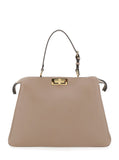Fendi Women 'Pekaboo Soft Large' Grey Handbag With Twist Lock In Leather Woman