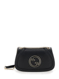 Gucci Women 'Blondie Small' Black Handbag With Metallic Gg Crossover On The Front And Chain Shoulder Strap In Leather Woman