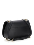 Gucci Women 'Blondie Small' Black Handbag With Metallic Gg Crossover On The Front And Chain Shoulder Strap In Leather Woman