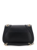 Gucci Women 'Blondie Small' Black Handbag With Metallic Gg Crossover On The Front And Chain Shoulder Strap In Leather Woman