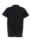 Balmain Men Black Crewneck T-Shirt With Logo Print On The Front In Cotton Man
