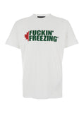 Dsquared2 Men White Crewneck T-Shirt With Print On The Front And Logo Lettering On The Rear In Cotton Man