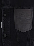 Dsquared2 Men Black Jacket With Classic Collar And Embossed Logo On The Front In Denim Man