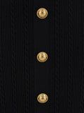 Balmain Women Black Skirt With Logo Buttons And Zip Closure In Viscose Blend Woman
