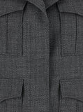 Alexander Mcqueen Women Grey Jacket With Wide Notched Revers In Wool Woman