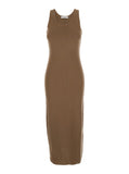 Max Mara Women 'Aceri' Brown Dress With Round Neck And Rear Single Slit In Wool Woman