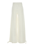 Max Mara Women 'Nigeria' White Pants With Elastic Waist And Wide Leg In Wool Woman