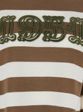 Max Mara Women 'Viterbo' Beige Crewneck Sweater With Embroidery On The Front And All-Over Striped Motif In Wool Woman