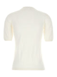 Max Mara Women 'Gerico' White Crewneck Sweater With Short Sleeves In Wool Woman