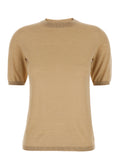 Max Mara Women 'Gerico' Beige Crewneck Sweater With Short Sleeves In Wool Woman