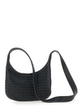 Bottega Veneta Men 'Veneto' Black Shoulder Bag With Fixed Shoulder Strap And All-Over Intrecciato Motif In Leather Man