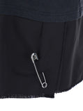 Balenciaga Women Black Layered Dress With Polo Shirt Style Collar And Safety Pin Detail In Cotton Woman