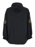 Balenciaga Men Black Jacket With Logo Lettering On The Front And Logo Patch On The Elbow In Tech Fabric Man