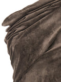 Rick Owens Women 'Athena Arrowhead' Brown Asymmetric Long Dress With Ruched Neckline And Side Single Slit In Viscose Blend Woman