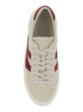 Moncler Women White Low Top Sneakers With Logo Detail On The Side And Logo Patch On The Tongue In Leather Woman