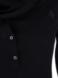 The Attico Women Black Mini Dress With Cowl Neck And Flared Sleeves In Wool And Cashmere Woman