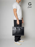 Saint Laurent Men Black Handbag With Adjustable And Removable Shoulder Strap In Leather Man