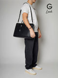 Saint Laurent Men Black Handbag With Adjustable And Removable Shoulder Strap In Leather Man