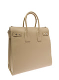 Saint Laurent Men 'Sac De Jour' Beige Tote Bag With Embossed Logo In Grainy Leather Man