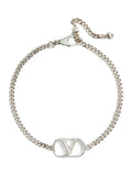 Valentino Garavani Men Metallic Bracelet With Chunky Chain-Link Design And Vlogo In Bronze Man