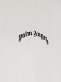Palm Angels Men White Polo Shirt With Logo Lettering On Front And Rear In Cotton Piquet Man