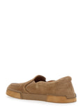 Dolce & Gabbana Men 'Portofino' Brown Sneakers With Logo Lettering On The Sole In Suede Man