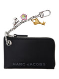 Marc Jacobs Women 'The Coin Purse Charm' Black Keychain With Logo Lettering On The Front And Charm Embellishments In Grained Leather Woman