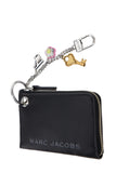 Marc Jacobs Women 'The Coin Purse Charm' Black Keychain With Logo Lettering On The Front And Charm Embellishments In Grained Leather Woman