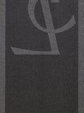 Saint Laurent Women Grey Scarf With Maxi Logo Lettering And Fringed Hem In Silk Woman