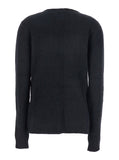 Rick Owens Women Black Sweater With Distressed Effect And Cut-Out Details On The Front In Alpaca Blend Woman