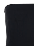 Solace London Women 'Anderson' Black Long Dress With Bare Shoulder And Back Slit In Twill Woman