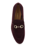 Ferragamo Women Bordeaux Loafers With Gancini Plaque On The Front And Low Heel In Suede Woman