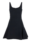 Givenchy Women Black Mini Dress With Flared Skirt And Square Neckline In Viscose Blend Stretch Woman