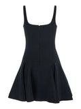 Givenchy Women Black Mini Dress With Flared Skirt And Square Neckline In Viscose Blend Stretch Woman
