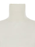 Max Mara Women White High Neck Sweater In Wool Woman