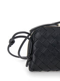 Bottega Veneta Women Crossbody Bag 'Concert' With Intreccio Motif In Black Leather For Women