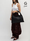Bottega Veneta Women Shoulder Bag 'Hop Piccola' With Intreccio Motif In Black Leather For Women