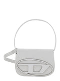 Diesel Women '1Dr' White Shoulder Bag With Oval D Patch In Leather Woman