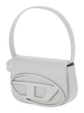 Diesel Women '1Dr' White Shoulder Bag With Oval D Patch In Leather Woman