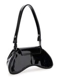 Diesel Women 'Play' Black Shoulder Bag With Logo Plaque In Tech Fabric For Women