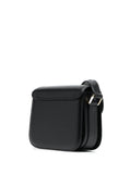 A.P.C. Women 'Grace' Black Mini Crossbody Bag With Adjustable Strap And Logo Lettering Imprinted On The Front In Leather For Women