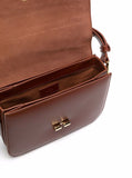 A.P.C. Women 'Grance' Brown Small Crossbody Bag Wirh Embossed Logo Lettering On The Front And Adjustable Shoulder Strap In Leather Woman