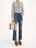 Chloé Women Tote Bag 'Woody' With Leather And Linen Strap In Beige For Women