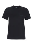 Jacquemus Women 'Le T-Shirt Gros Grain' Black Crew Neck T-Shirt With Logo Patch On Front In Cotton For Women