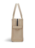 Marc Jacobs Women 'The Large Tote' Beige Shoulder Bag With Contrast Logo Print In Cotton Women