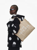 Marc Jacobs Women 'The Large Tote' Beige Shoulder Bag With Contrast Logo Print In Cotton Women