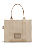 Marc Jacobs Women 'The Large Tote' Beige Shoulder Bag With Contrast Logo Print In Cotton Women
