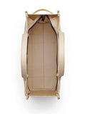Marc Jacobs Women 'The Large Tote' Beige Shoulder Bag With Contrast Logo Print In Cotton Women