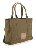 Marc Jacobs Women 'The Large Tote' Green Tote Bag With Contrast Logo Print In Cotton Women