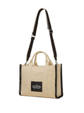 Marc Jacobs Women Handbag 'Small Tote' With Contrasting Embroidered Logo In Ecoleather And Polyester Beige Women